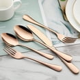 thumbnail image 3 of Rose Gold Silverware Set, 20 Piece Stainless Steel Flatware Cutlery Set for 4, Mirror Finish, Dishwasher Safe, 3 of 8