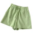 thumbnail image 1 of Timegard Shorts for Women Elastic Waisted Drawstring Athletic Sweatshorts Running Shorts with Pockets, 1 of 6