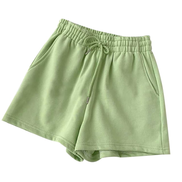 Timegard Shorts for Women Elastic Waisted Drawstring Athletic Sweatshorts Running Shorts with Pockets