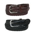 thumbnail image 1 of CTM® Ceinture Habillée Tressée Ajustable en Cuir pour Garçons (Lot de 2 Couleurs), 1 of 4