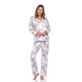 thumbnail image 1 of White Mark Women's Floral Long Sleeve Button-Down Pajama Set, 1 of 6