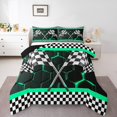 thumbnail image 2 of Erosebridal Teens Race Car Bedding Twin Comforter Set, Speed Sports Down Comforter, Rectangle Geometry Decor, Reversible, 2 of 8