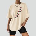 thumbnail image 2 of EQWLJWE Hauts d'Été pour Femmes Hauts pour Femmes Liquidation Mode Femme T-Shirt à Manches Courtes Col Rond Imprimé Blouse Ample, 2 of 5