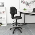 thumbnail image 2 of Boss Office Tabouret de Dessin Réglable à Accoudoirs en Similicuir Rembourré, Noir, 2 of 8