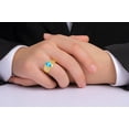 thumbnail image 3 of RYLOS Men's Rings Yellow Gold Plated Silver Designer Nugget Ring Oval 9X7MM Gemstone &  Diamonds  Blue Topaz Birthstone Rings For Man Size 9, 3 of 7