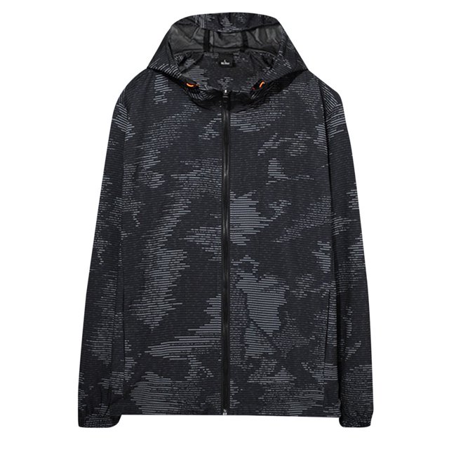 Blouse à Col Rond à Capuche Coupe-Vent pour Homme Automne et Hiver