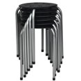 thumbnail image 1 of Gymax Set of 6 Portable Plastic Stack Stools Backless Classroom Seating Black and Gray, 1 of 10