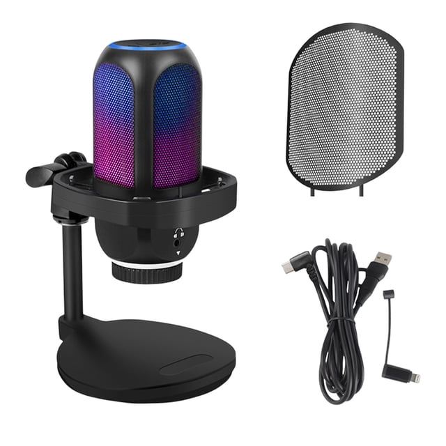 USB Condenser Microphone for Streaming and Phone Recording With Noise Reduction 192 kHz/24 Bit Sampling 7.68 in x 4.84 in x 4.84 in
