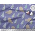 thumbnail image 2 of Soimoi Purple Velvet Fabric Bear & Tree Christmas Print Fabric by the Yard 58 Inch Wide, 2 of 3