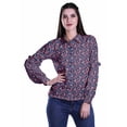 thumbnail image 1 of Moomaya Haut Aguichant à Manches Longues pour Femmes Col Classique Imprimé Tenue Décontractée d'Été, 1 of 4