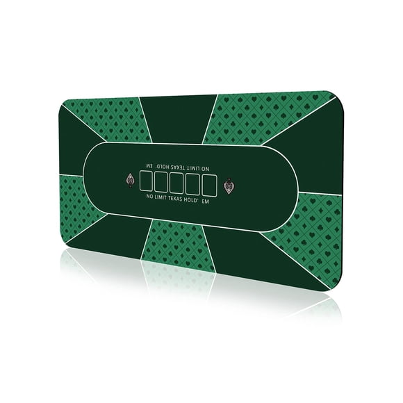 YUZPKRSI 47 23 Inch Poker Mat, 6 Players Texas Hold'em Poker Rubber Mat Poker Topper for Tables, Folding Portable Poker Table Top Layout w/Carrying Bag for Poker Games, Blackjack, Casino
