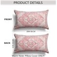thumbnail image 2 of Pink Boho Throw Pillow Covers Set of 2 Monaco Rug Carpet Double Sided Pattern Cotton Soft Pillow Case Cushion Cover Pillowcase for Garden Couch Sofa Bed Decorative 12x20 inch, 2 of 5