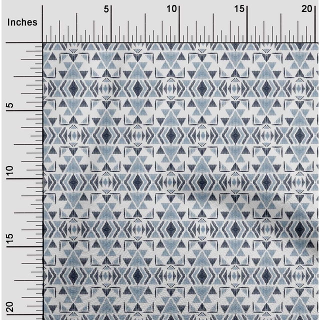 oneOone Cotton Poplin Fabric Triangle Ikat Print Fabric By The Yard 42 Inch Wide