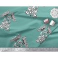 thumbnail image 2 of Soimoi Poly Georgette Fabric Leaves,Bird & Floral Block Print Sewing Fabric Yard 42 Inch Wide, 2 of 3