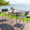 thumbnail image 3 of Costway Table Ronde de Patio 31,5 Pieds' Verre Trempé Cadre en Acier Extérieur Piscine Cour, 3 of 8