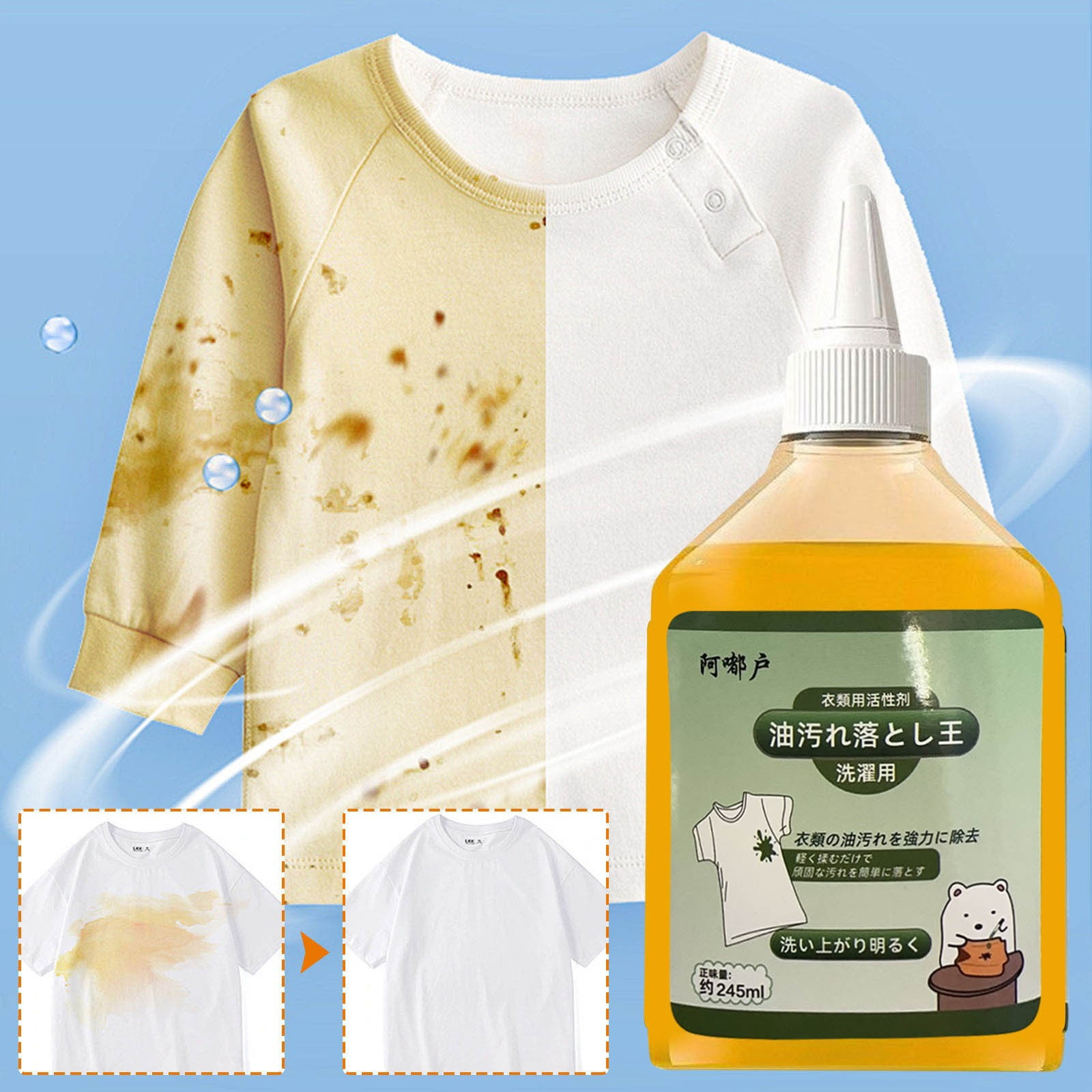 Laundry Detergent for Oil Stains,Powerful Stain Removal,Concentrated Formula,Gentle Ingredients,Safe for Clothes,pH Balanced,Hand-friendly,Fast Dissolving,Underwear Children's Clothing Compatible