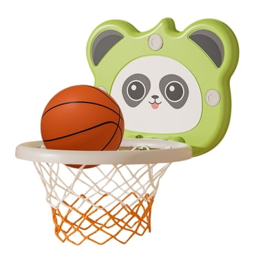 Green Adjustable Basketball Hoop Set For Children With Digital Scoreboard And Suction Mount