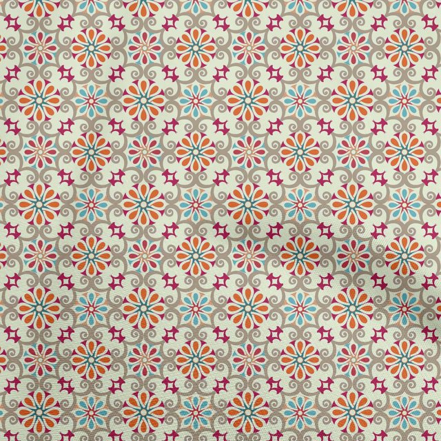 oneOone Georgette Viscose Light Yellow Fabric Asian Suzani Craft Projects Decor Fabric Printed By The Yard 42 Inch Wide