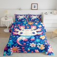 thumbnail image 2 of Cute Axolotl Comforter Set Queen Size Animal Theme Bedding Sets Fantasy Blue Bedding Comforter Sets Blue Axolotl Pattern Down Comforter Cartoon Ocean Animal Axolotl Duvet Set, 2 of 7