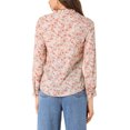 thumbnail image 3 of INSPIRE CHIC Women's Floral Tie Ruffle Neck Blouse Button Down Long Sleeves Top, 3 of 6