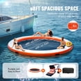 thumbnail image 4 of KFFKFF Blow-Up Floating Station,ø8FT Inflatable Water Platform with ø5FT Trampoline Mesh Pool, Anti-Slip Floating Water Mat, Comes with Handy Carry Bag&Removable Staircase,Poolside or Beach Leisure, 4 of 9