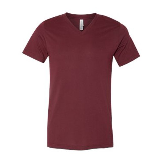 BELLA+CANVAS T-Shirt Jersey à Col en V pour Homme, P, Heather Cardinal