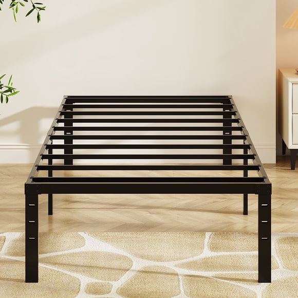 Ktaxon 14 inch Twin Size Bed Frames Heavy Duty, Metal Platform Bed No Box Spring Needed, Black