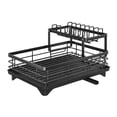 thumbnail image 2 of Qaailabf Clearance Sales Today Deals Prime Dish Drying Rack Dish Drainer for Kitchen Counter with Utensil 2 Tier Dish Rack with Drainboard Space Saving Large Capacity and Easy to Installation Carbon, 2 of 6