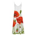 thumbnail image 4 of SMihono Robes d'Été Bohémiennes Femmes Grande Taille Mode Femmes Été Décontracté Imprimé Col en V Camisole Sans Manches Longue Robe, 4 of 5
