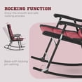 thumbnail image 3 of Outsunny 3-Piece Red Foldable Rocking Chair Set with Side Table, Durable Steel Frame Outdoor Bistro Set, Padded Seats for Patio, Garden, Backyard, Park, 26.8"W x 35.5"D x 41.8"H, 3 of 7