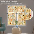 thumbnail image 4 of Watercolor Floral Kitchen Curtains Yellow Window Curtains Valance and Tier Set 36 Inch, Farmhouse Flowers Rod Pocket Short Tier Curtain, Rustic Small Cafe Curtains for Kitchen Decor, 4 of 5