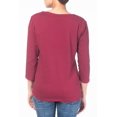 thumbnail image 2 of T-Shirt à Manches Longues pour Femmes Vin, 2 of 4