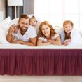 thumbnail image 3 of PiccoCasa Polyester Brushed Bed Skirt with Elastic Dust Ruffles 16" Drop, Queen Burgundy, 3 of 8