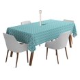 thumbnail image 1 of Vargottam Indoor/OutdoorTablecloth58x102 Inch RectangleTablecloth avec trou de parapluie et zip-Table imperméableTableTableTableCoupes pour arrière-cour RectangulaireTable- Bleu Turquoise, 1 of 5
