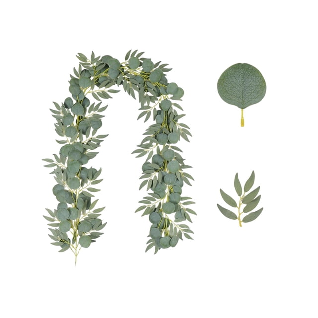 WRKEKC Clearance Simulated Willows Leaf Eucalyptuss Rattan Artificial Round Apples Leaf Ivy Wedding Party Decoration Eucalyptuss Leaf Rattan