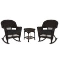 thumbnail image 1 of Jeco 3pc Wicker Rocker Chair Set in Espresso with Black Cushion, 1 of 11