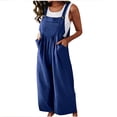 thumbnail image 1 of Penkiiy Combinaisons pour Femmes Mode Été Décontracté Camisole Sans Manches Combinaison Bleue TP Combinaisons, 1 of 8