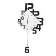 thumbnail image 4 of Swing Wall Clock, Fine Workmanship Decorative Wall Clock Battery Powered Frameless Design Black White Silent Movement with Minute Hand for Living Room, 4 of 8