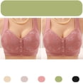 thumbnail image 4 of ylioge 2 Pack M-6XL Womens Wireless Bras Plus Size Front Closure Push Up Bralettes Lightweight Multipack Full Coverage Support Underwear Bra, 4 of 4