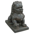 thumbnail image 1 of Hi-Line Gift Ltd Foo Patte Droite de Chien sur Statues d'Ourson, Fibre d'Argile Brun, 1 of 1