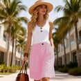 thumbnail image 4 of LVHAOGJOB Womens Plus Size Shorts Linen with Pockets Solid Color Summer Elastic Waist Shorts Pants for Ladies Loose, 4 of 9