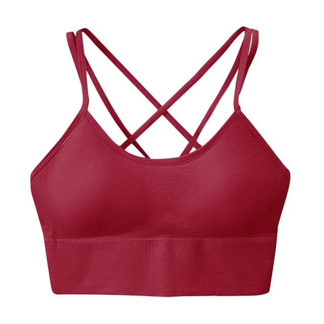Gubotare Soutiens-Gorge de Sport pour Femmes, Brassière de Sport Extensible Sans Coutures Confortable pour le Yoga pour Femmes Soutiens-Gorge pour Femmes (Rouge, TG)
