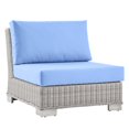 thumbnail image 1 of Modway Conway Outdoor Patio Wicker Rattan Armless Chair in Light Gray Light Blue, 1 of 8
