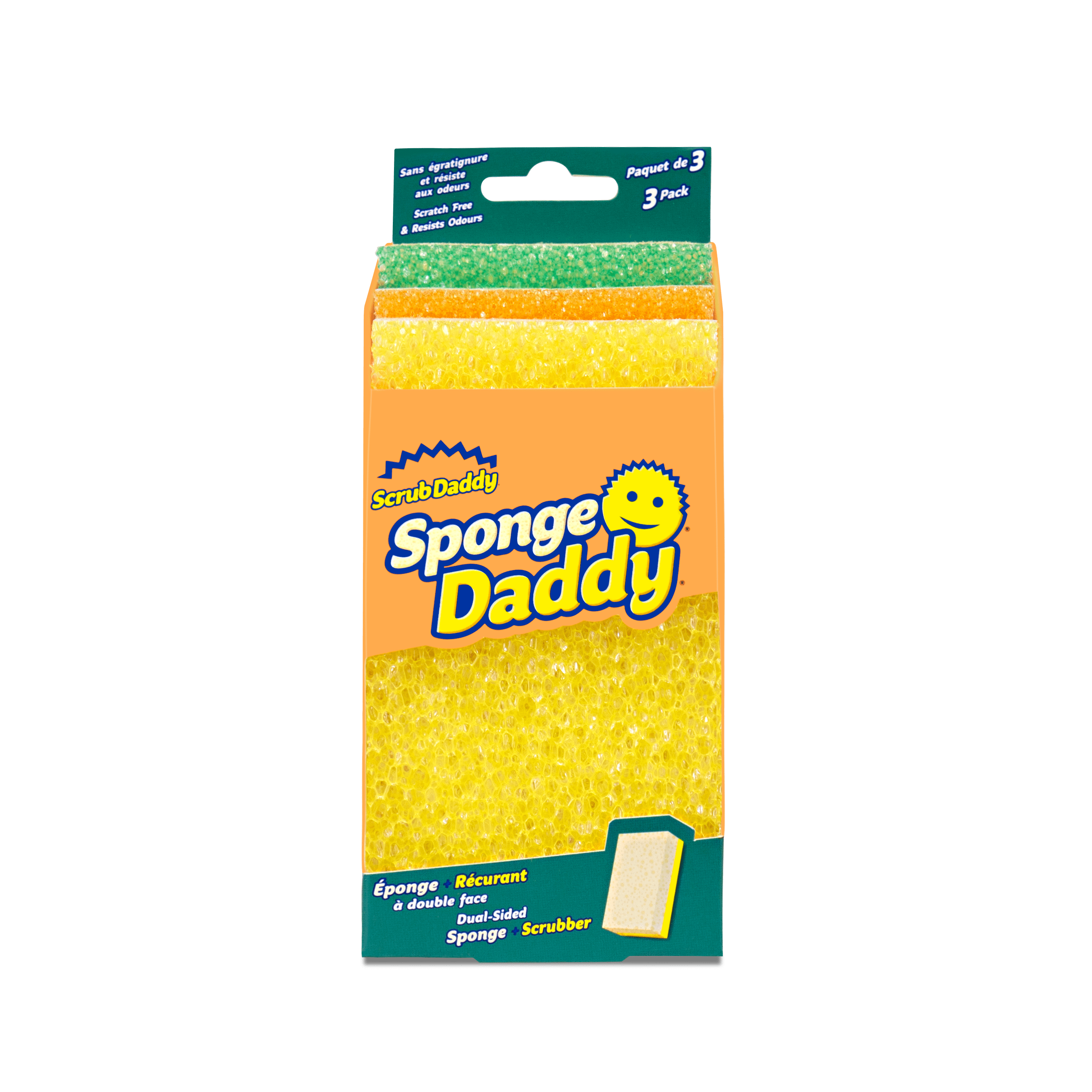Scrub Daddy Sponge Daddy Non-Scratch Sponges, 3 Count