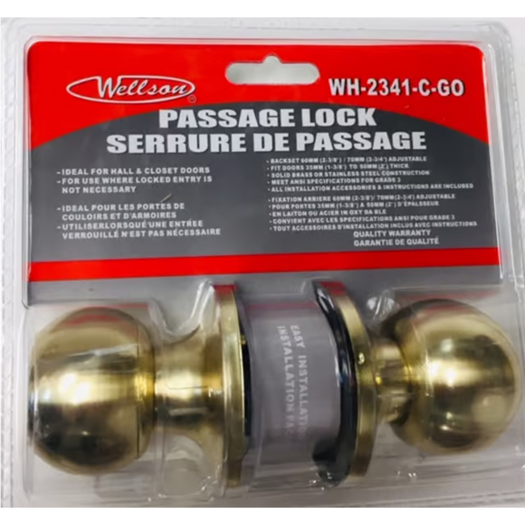 Wellson WH-2341(GOLD) PASSAGE LOCK