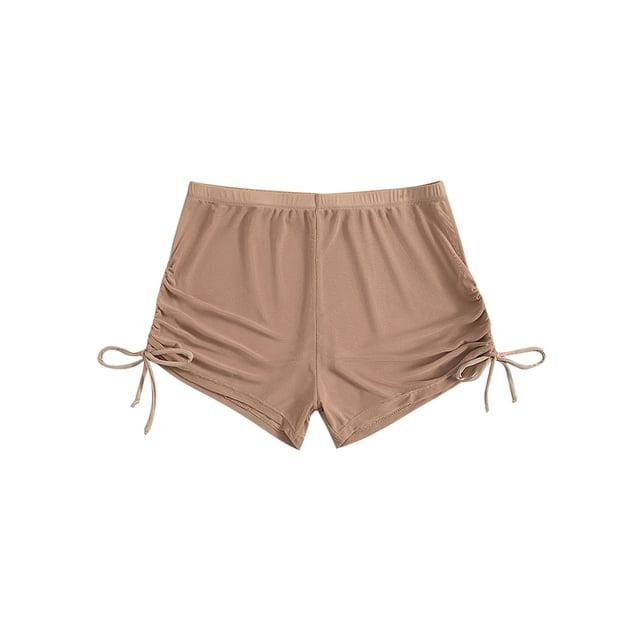 Plebaso Women's Mesh Shorts Beachwear See Through Bikini Bottom Summer Cover up Shorts with Drawstring