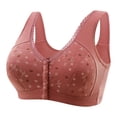 thumbnail image 1 of Timegard Wireless Bras for Women Plus Size Front Closure Button Lace Full Support Print Comfort Bralette, 1 of 5