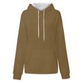 thumbnail image 5 of Timegard Hoodies for Women Drawstring Long Sleeve Sweatshirts Pullover Fall Winter Solid Color Tops, 5 of 5