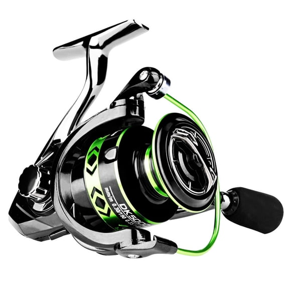 Moulinet de Pêche Spinning DK5000 – Rapport d'Engrenage 5,2:1, Portée Max de 17,5 Lb, Puissance Lisse pour la Pêche sur Glace, en Eau Douce et en Eau Salée Légère