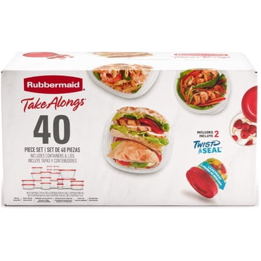 Rubbermaid TakeAlongs Food Storage Containers, Ruby, 40-Piece Lunch and Meal Prep Set